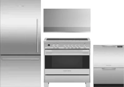 4 Piece Package Includes Refrigerator, Range, Hood And Dishwasher